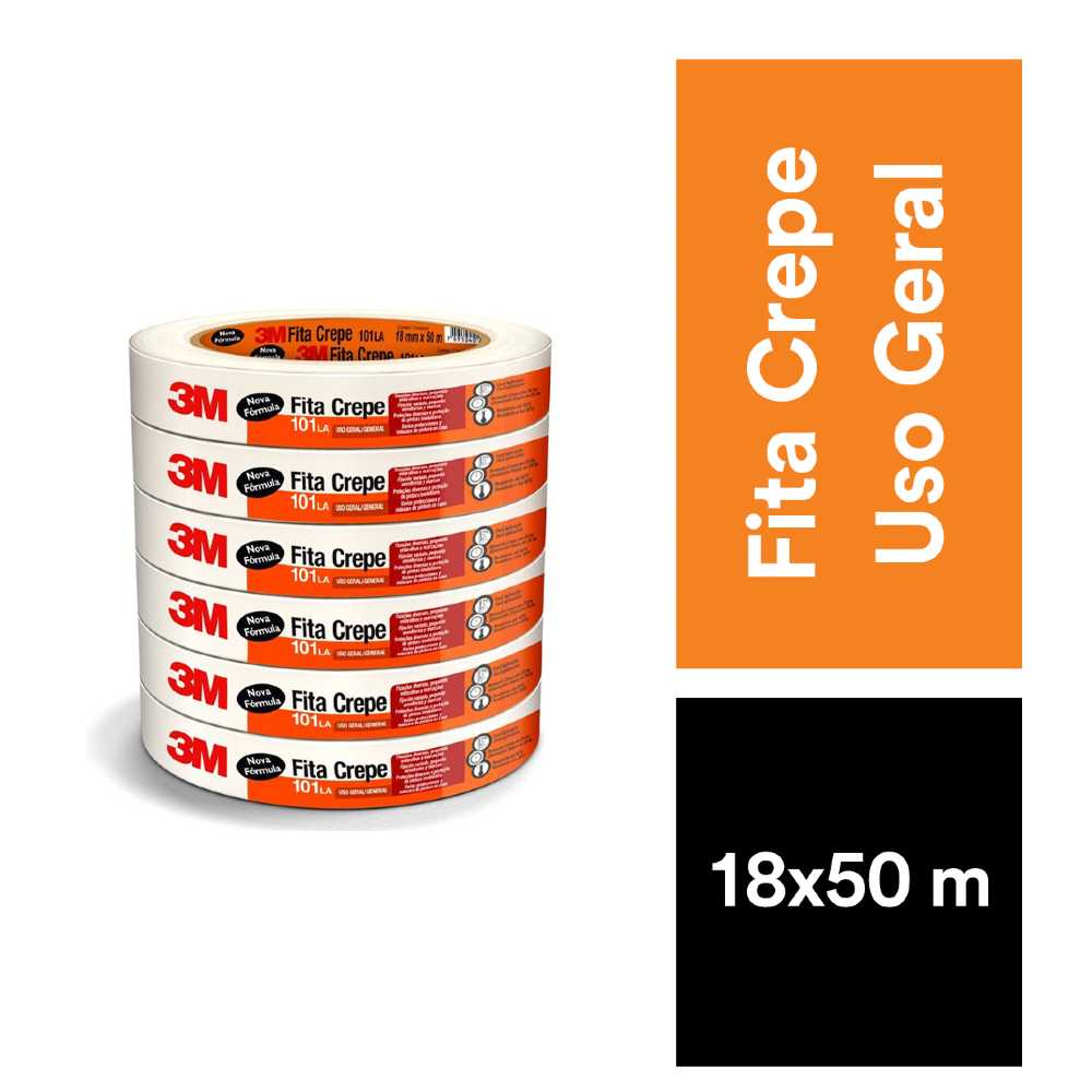 fita crepe 101la rolo 18mmx50m new - 3m